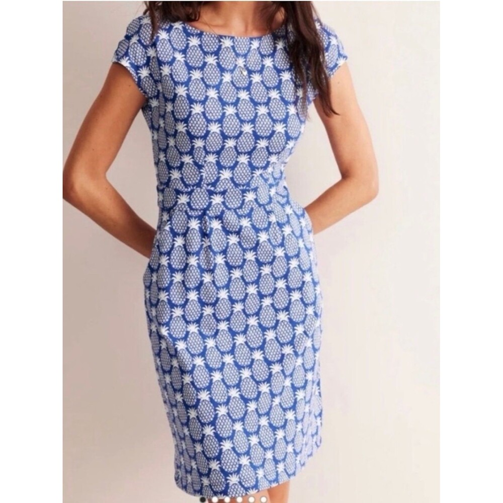 Florrie Print Jersey Dress In Surf The Web/ Pineapple Geo Size 2